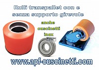 Rulli Transpallet in poliuretano con cuscinetti anche stagni e inox